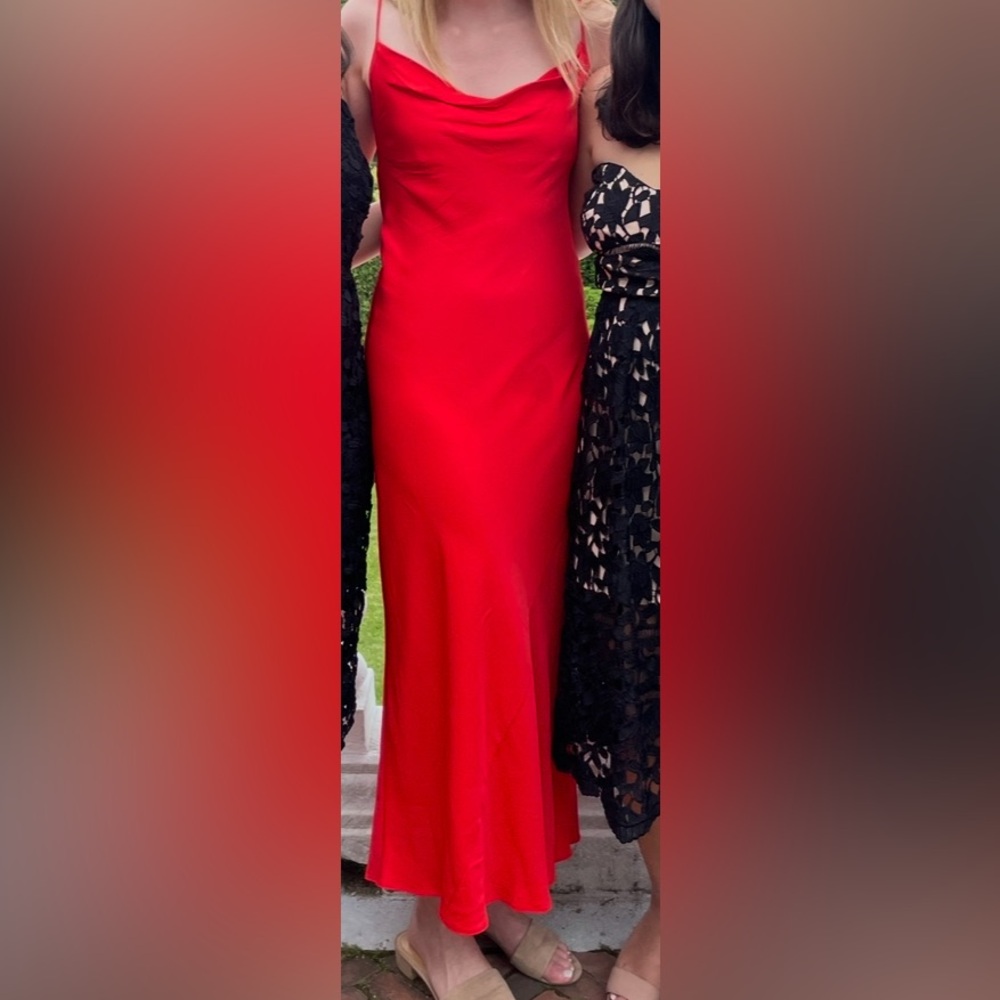 Zara Vibrant Red Slip Dress size small